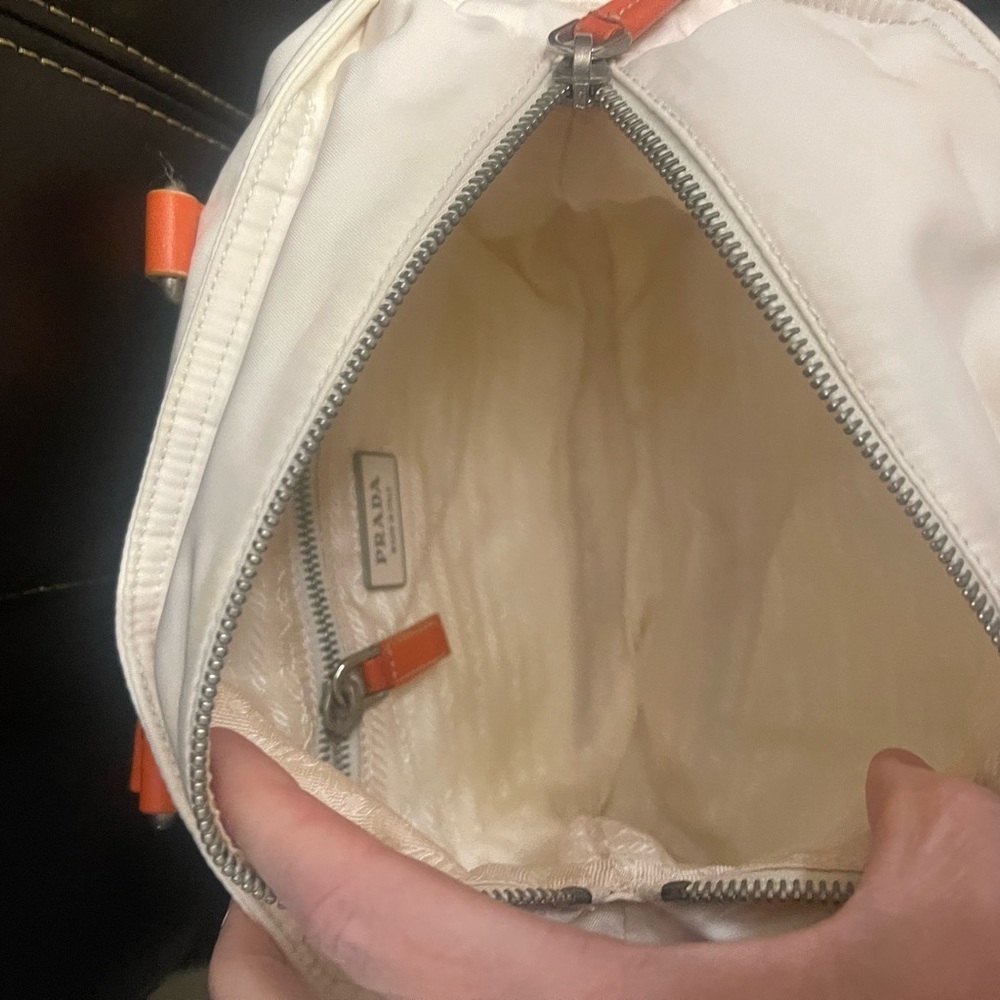 Prada Nylon 2-Way White and Orange Bag - Picture 8 of 11